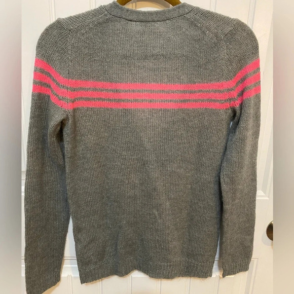 J Crew Gray/Pink striped button up cardigan - Picture 8 of 9
